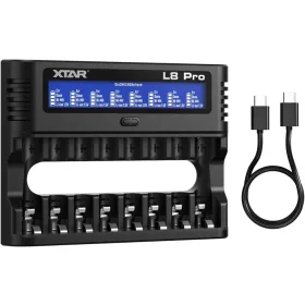   XTAR L8 Pro – 8-slotová nabíjačka AA/AAA pre NiMH a 1,5 V Li-ion akumulátory