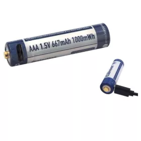   2 ks lithium-iontové baterie Keeppower AAA 1,5 V 1000 mWh (dobíjení přes micro USB)