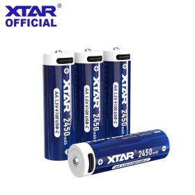   XTAR 4 ks AA 4100mWh/2450mAh USB-C nabíjateľný lítiový akumulátor