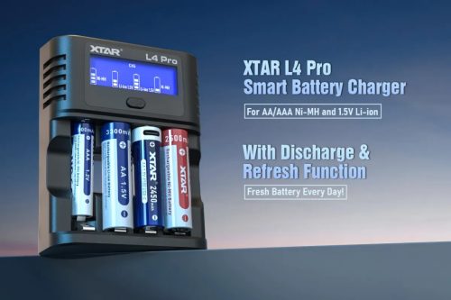  XTAR L4 Pro inteligentná nabíjačka pre AA/AAA 1,2V NI-MH a 1,5V lítiové batérie