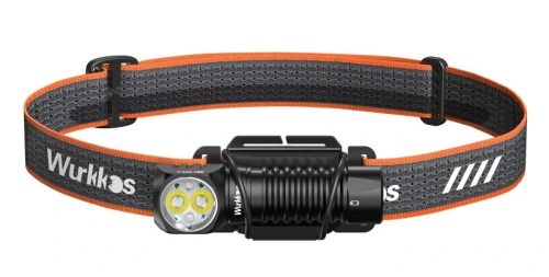 Wurkkos HD12 Mini uhlová lampa, biele a červené svetlo, USB-C nabíjateľná 14500/AA čelovka, s jednoduchým ovládaním/nastaviteľným pásikom