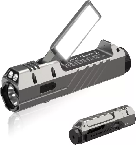 Wurkkos HD05 4-v-1 EDC svetilka – 3100 lm, 335 m, UV, rdeča svetloba, vrtljiva stranska svetilka
