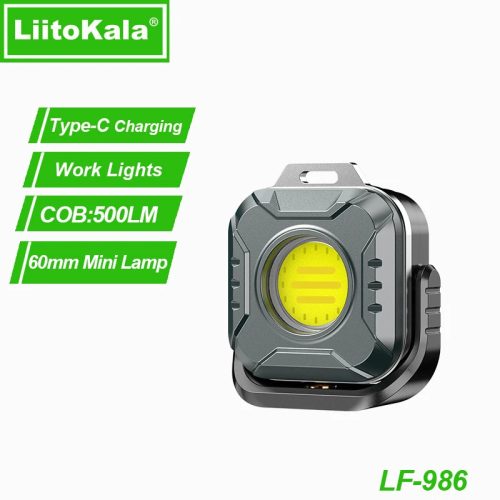 Mini pracovné svetlo LiitoKala LF-986 LED+COB 500LM, nabíjanie Type-C 5V1A, vstavaná batéria 1200mAh
