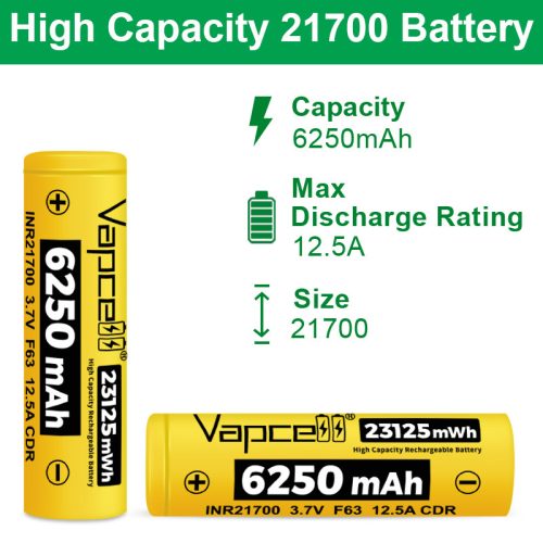 Vapcell F63 21700 6250mAh li-ion baterie