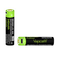   Vapcell P1054A AAA size 1.5V battery with 540 mAh capacity and charging port 