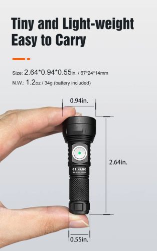 Lumintop GT NANO PRO 3.0 nabíjateľné EDC svietidlo na kľúče – 1600 lúmenov